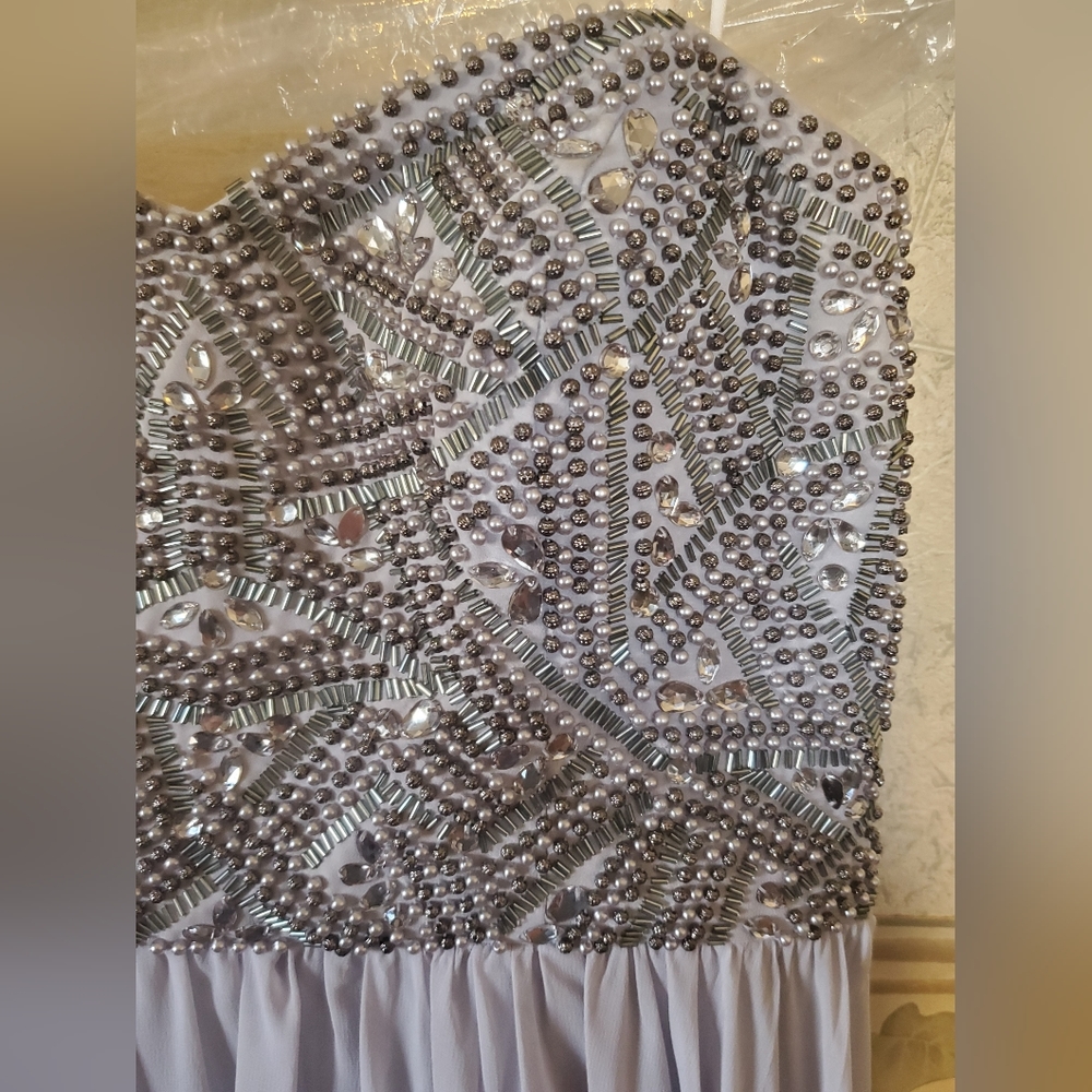 Silver Prom Dress - Picture 2 of 7